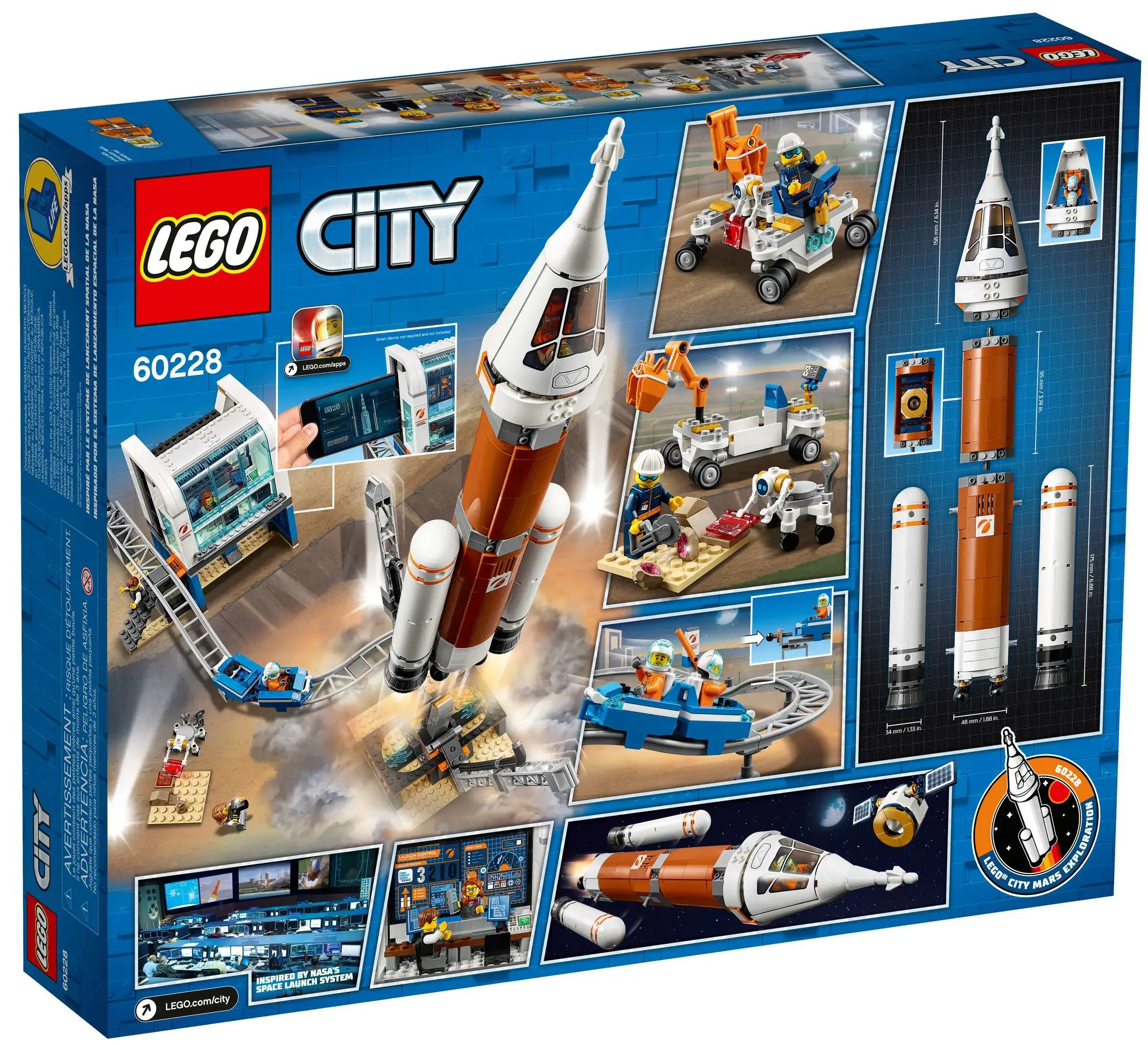 Коробка LEGO City 60228 — Deep Space Rocket and Launch Control вид сзади
