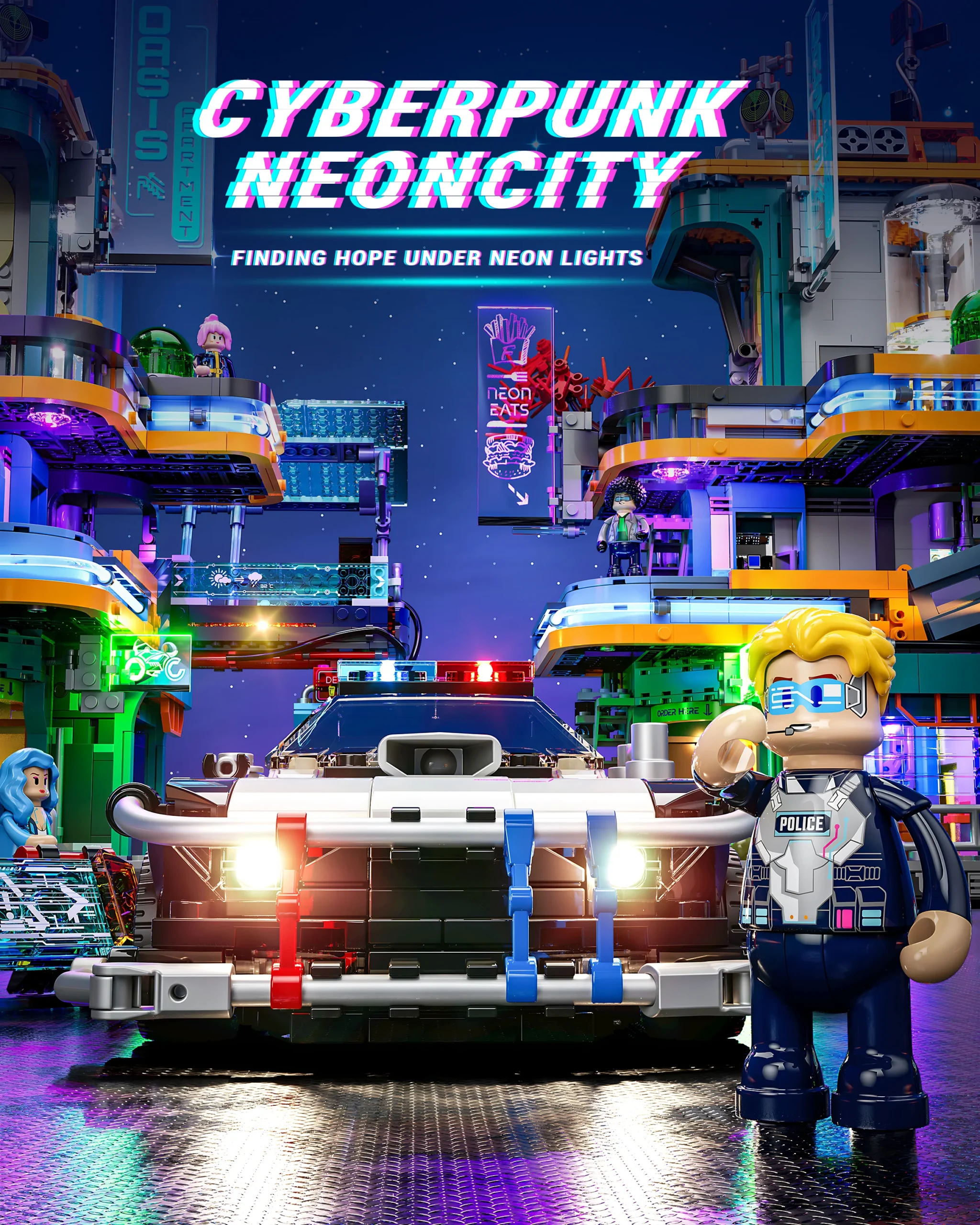 Cyberpunk Neoncity Police