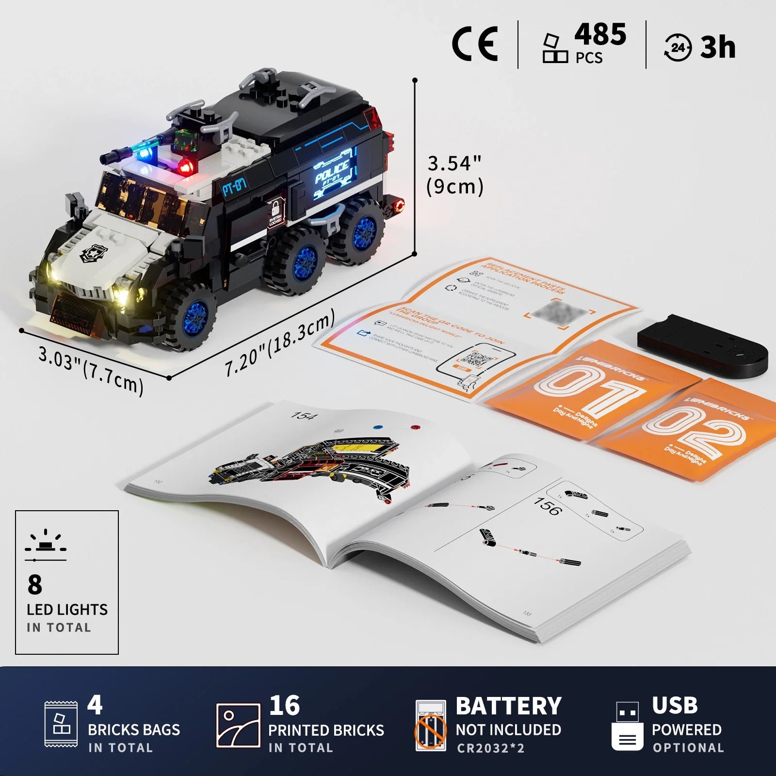 Lumibricks Police Urban Convoy 17008 Details
